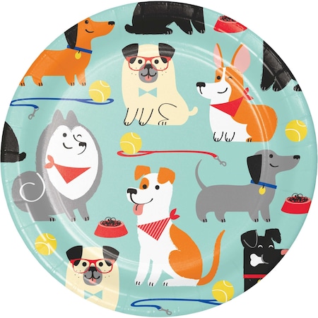 Creative Converting Dog Party Dessert Plates, 7", 96PK 336045